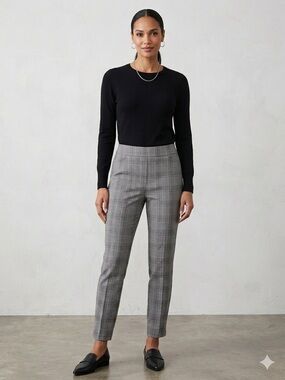 Chico's Gray Glen Plaid Slim Ankle Pants